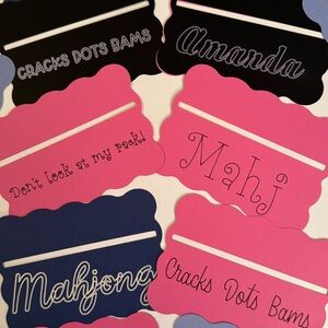 Mahjong line finder cards -  Set of 8 - personalized